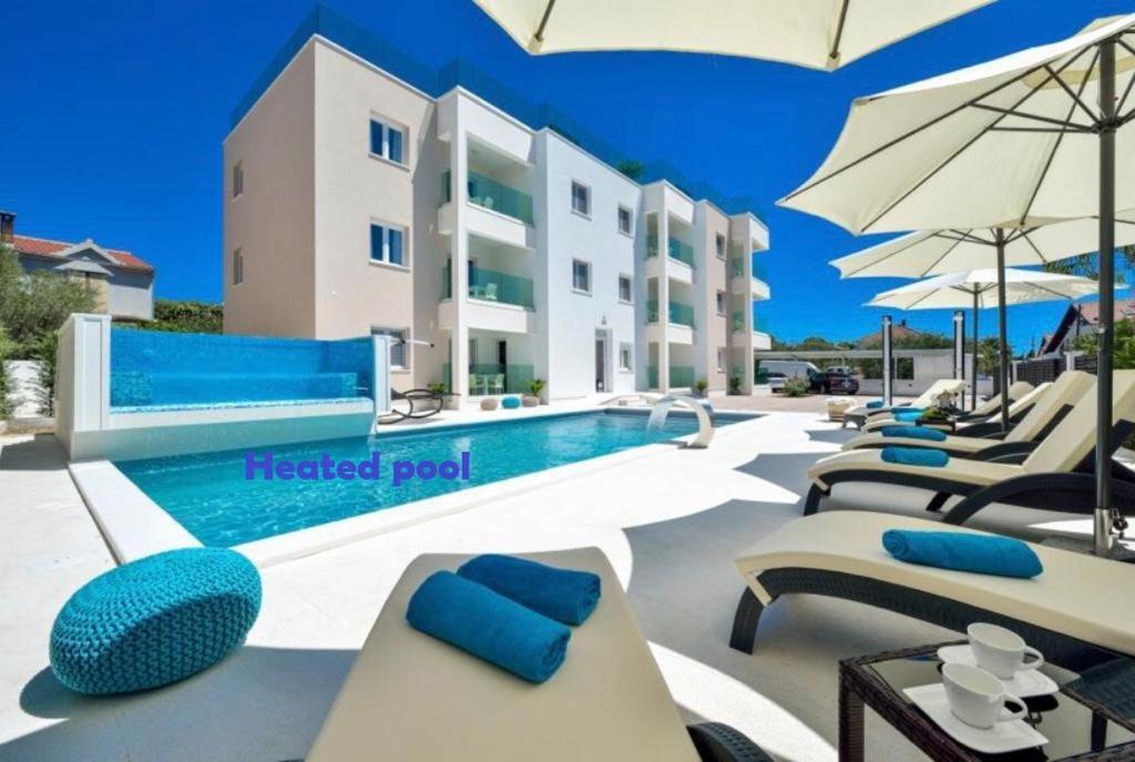 Luxury Apartment Arta-2 With Heated Pool And Jacuzzi Bibinje Exterior foto